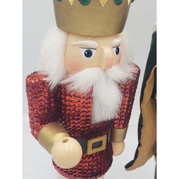 Nutcracker Set of 3 King With Cape, Drummer, Jeweled and Bedazzled Nutcrackers - Picture 14 of 15